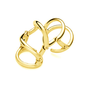 Drop Armour Ring With Double Hinge in Gold Vermeil
