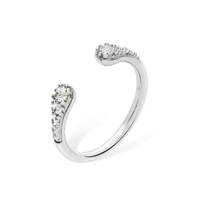 Open Skinny Drip Ring with White Topaz