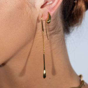 Double Drop Earrings front and back in Gold Vermeil