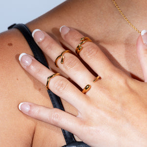 Midi Ring with Drip Gold Vermeil