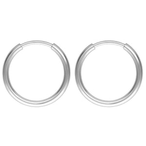 15mm Silver Hoops