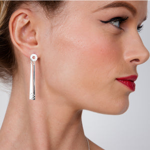 Silver 2 linea Drop Earrings