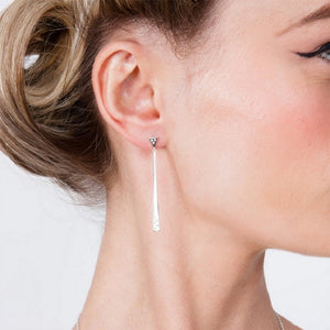 Silver 1 Linear Drop Earrings