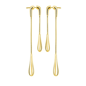 Double Drop Earrings front and back in Gold Vermeil