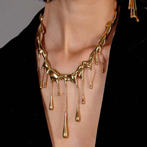 Multi Drop Necklace in Gold Vermeil