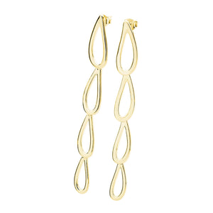 Large Petal Drop Earrings in Gold Vermeil
