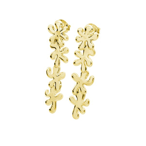 4 Drop Splash Earrings in Gold Vermeil